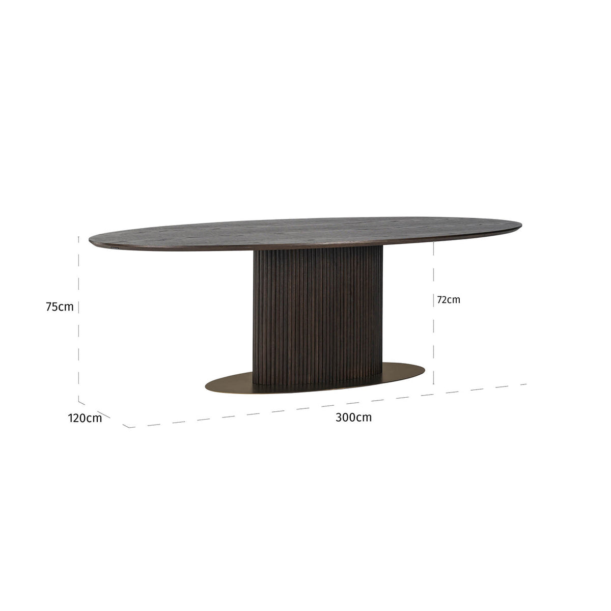 Eettafel Luxor brown oval 300