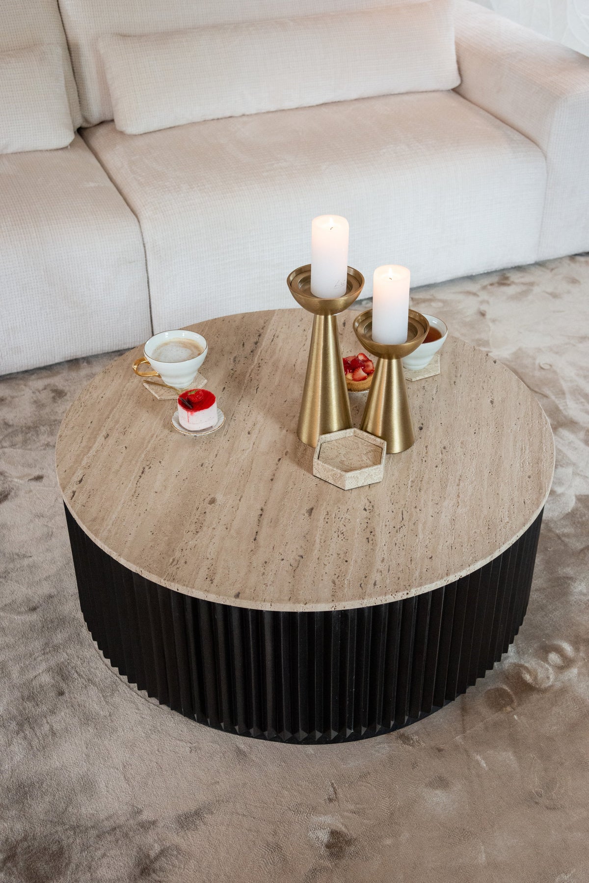 Salontafel Hampton dark brown 90Ø