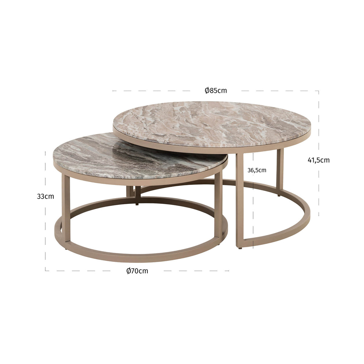 Salontafel Fairfax clay (Set of 2)