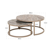 Salontafel Fairfax clay (Set of 2)