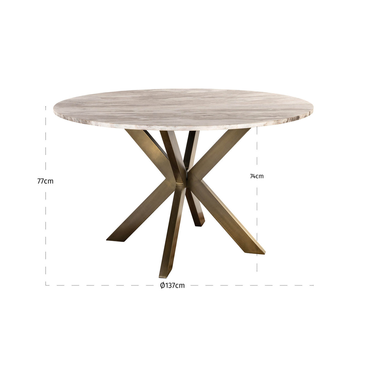 Eettafel Bottega Blush beige 140Ø