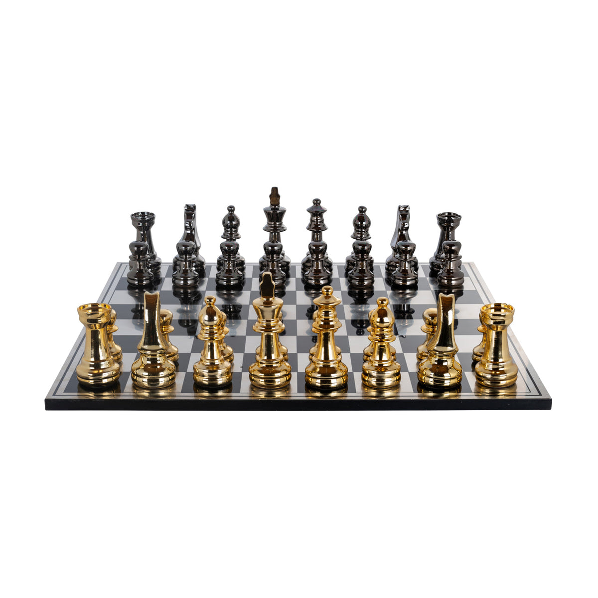 Decoratief spel Saray black/gold chessboard