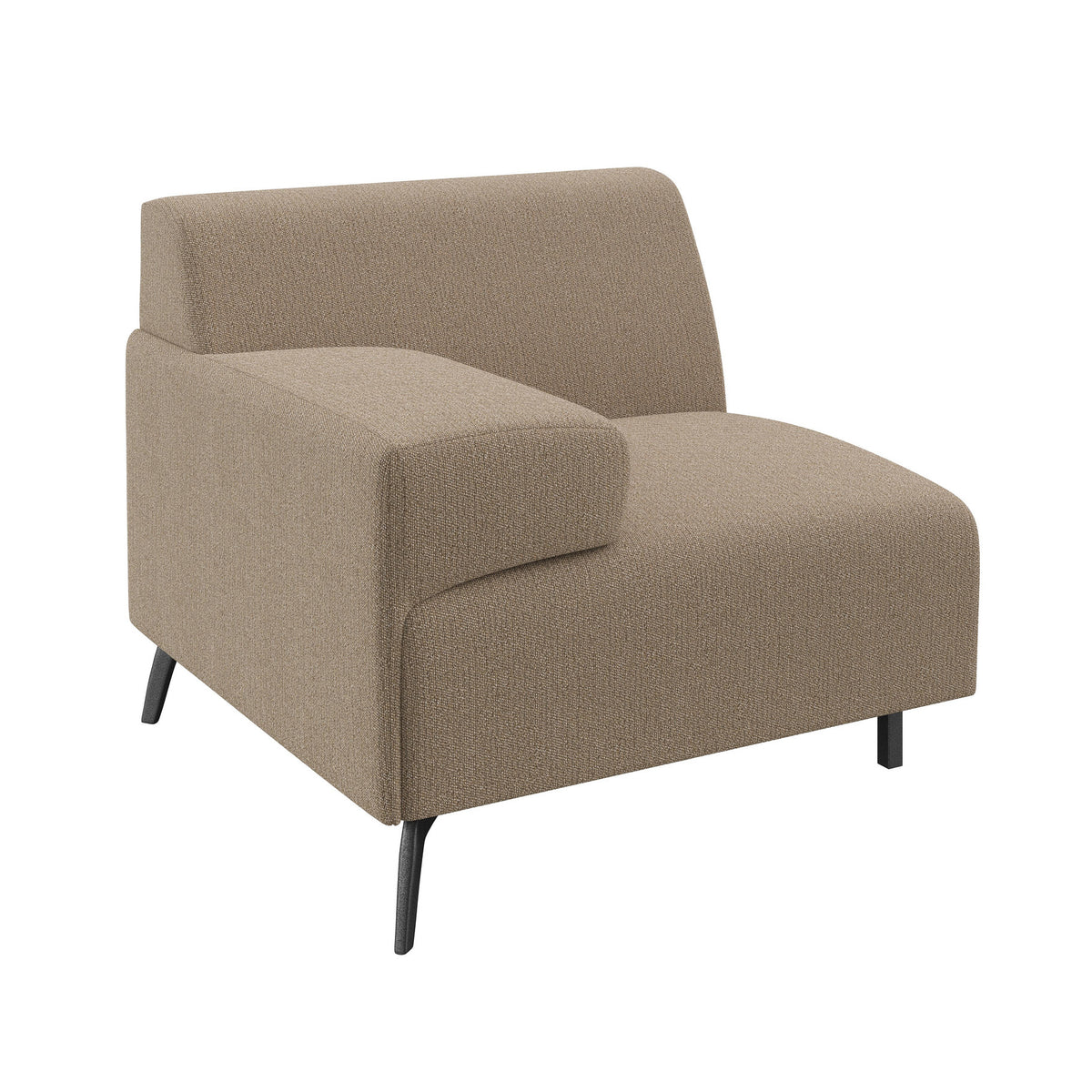 Lugano hoekmodule met armleuning links