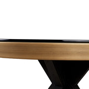 Eettafel Bloomville brass shagreen incl. glass top 140Ø
