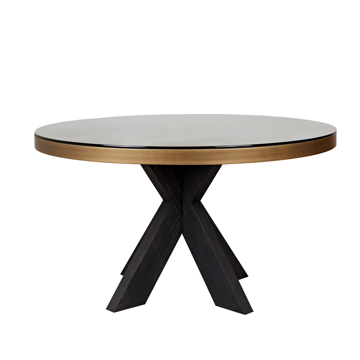 Eettafel Bloomville brass shagreen incl. glass top 140Ø