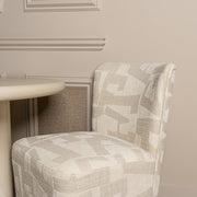Eetkamerstoel Lorain beige graffic on wheels