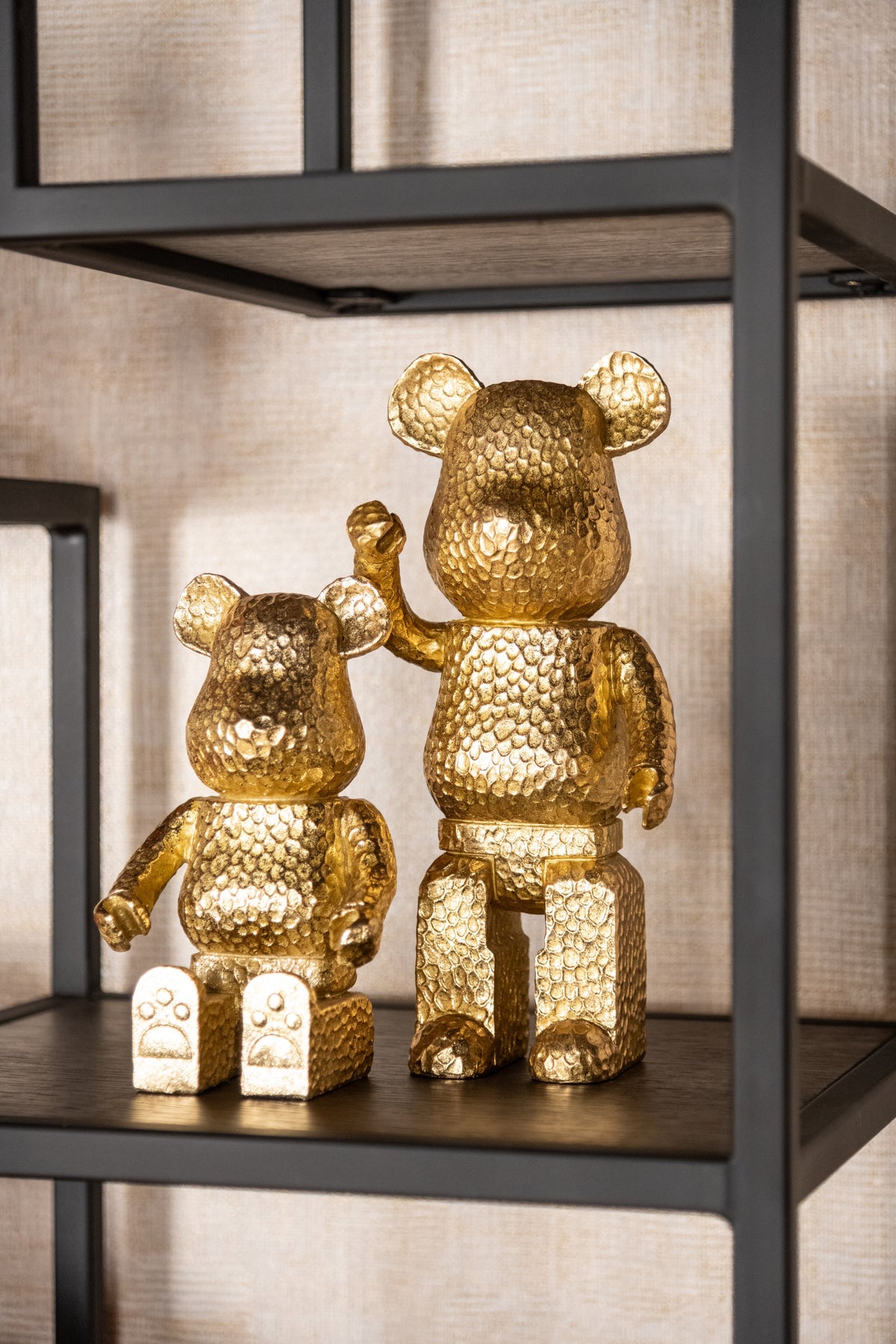 Decoratief object Bear gold sitting