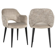 Eetkamerstoel Giovanna trendy nature / khaki velvet fire retardant