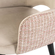 Eetkamerstoel Giovanna trendy rose / khaki velvet