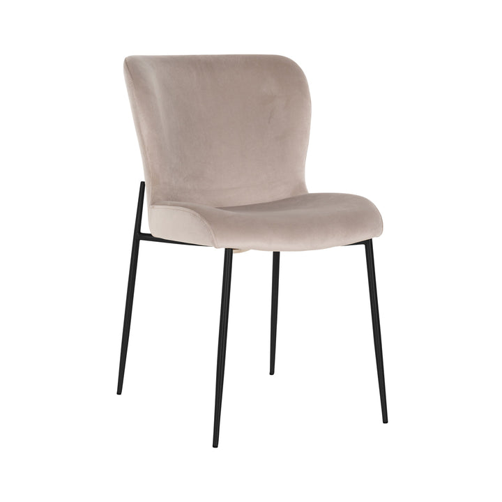 Eetkamerstoel Darby khaki velvet fire retardant (Set of 2)