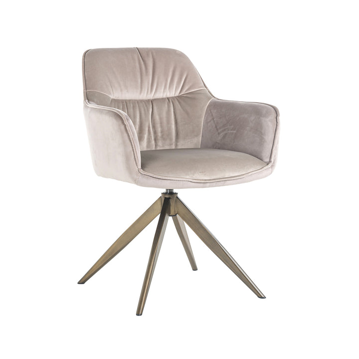Eetkamerstoel Aline khaki velvet swivel fire retardant