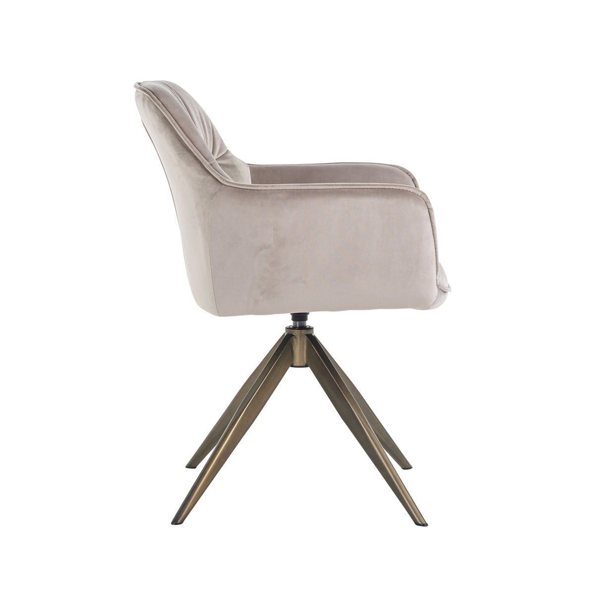 Eetkamerstoel Aline khaki velvet swivel fire retardant