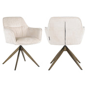 Eetkamerstoel Aline white chenille swivel fire retardant