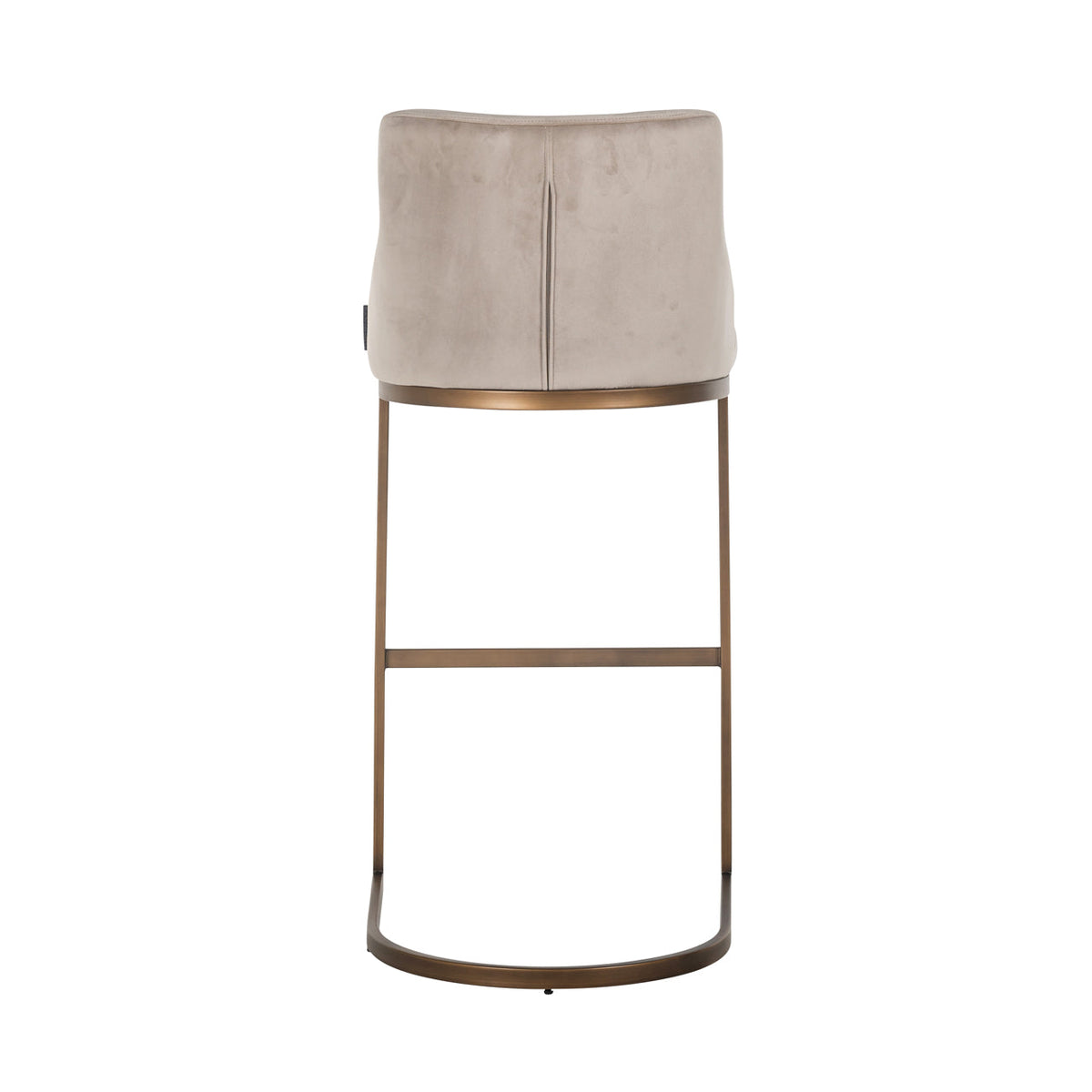 Barstoel Bolton khaki velvet brushed gold fire retardant (Set of 2)