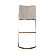 Barstoel Bolton khaki velvet brushed gold fire retardant (Set of 2)