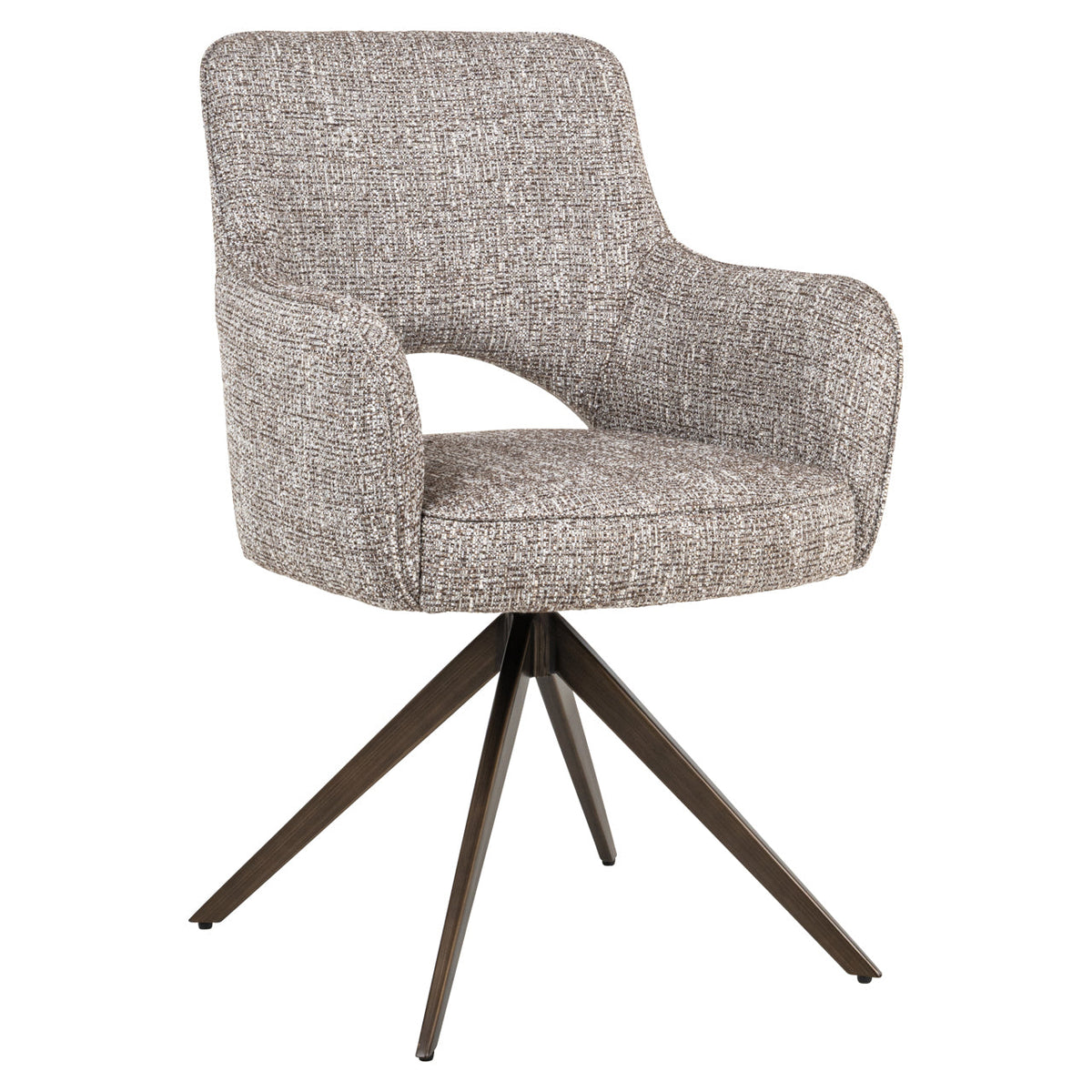 Eetkamerstoel Ginerva earth tweed swivel