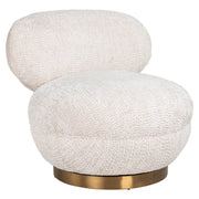 Lounge stoel Jace lovely cream swivel