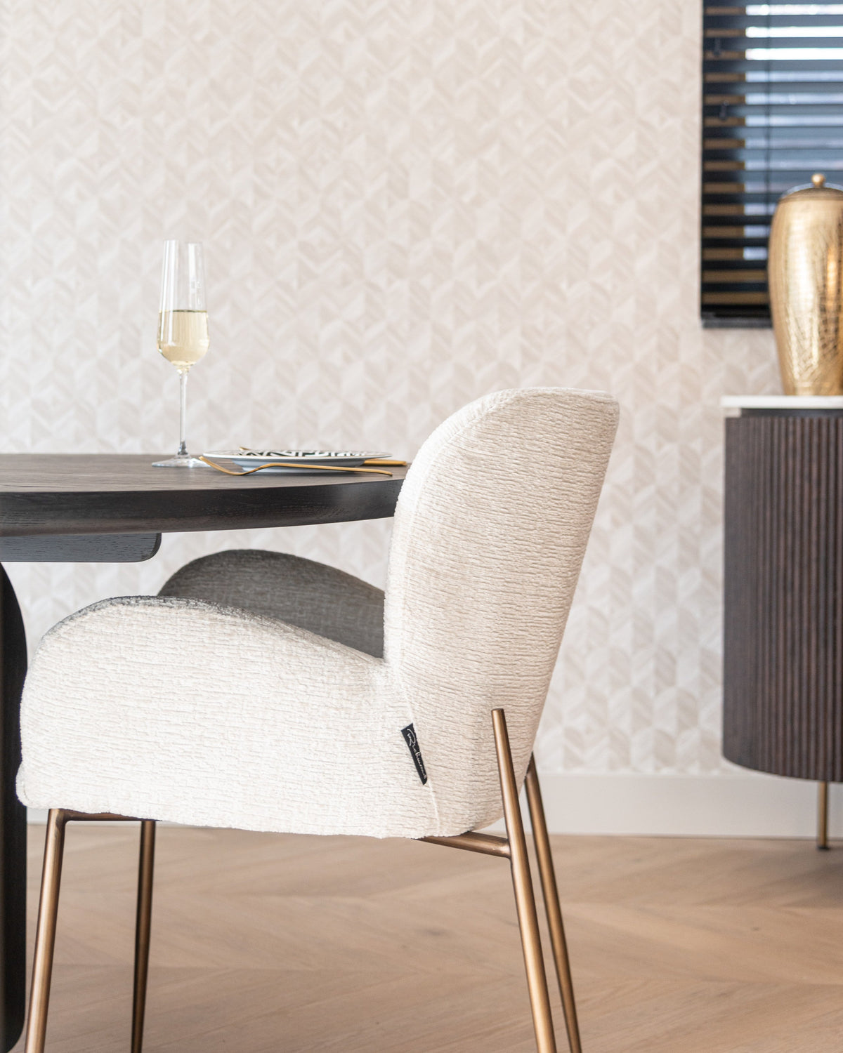 Eetkamerstoel Amber cream fusion fire retardant