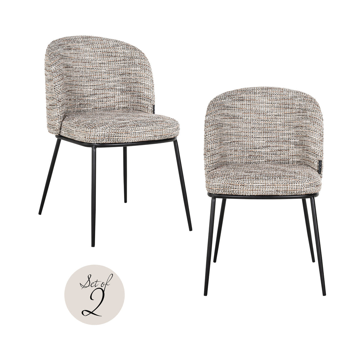 Eetkamerstoel Elvi trendy nature fire retardant (Set of 2)