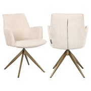Eetkamerstoel Dakota niagara beige swivel with arm