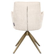 Eetkamerstoel Dakota niagara beige swivel with arm