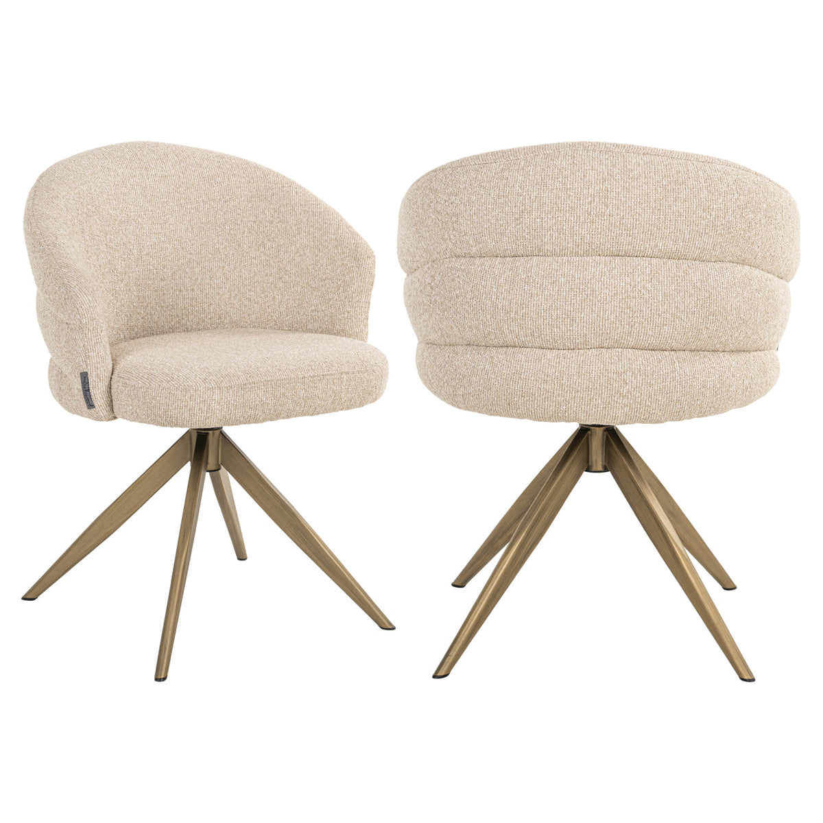 Eetkamerstoel Zendaya biscotti swivel fire retardant