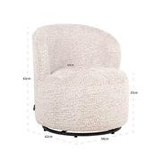 Lounge stoel Jackie lovely cream swivel kids
