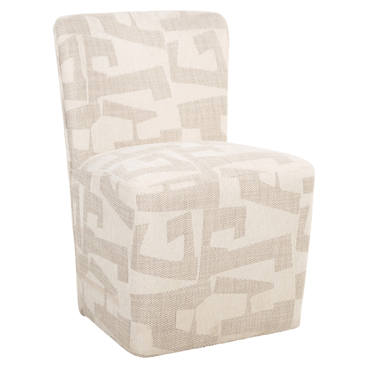 Eetkamerstoel Lorain beige graffic on wheels