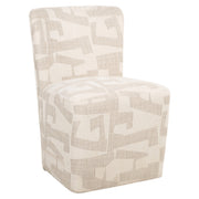 Eetkamerstoel Lorain beige graffic on wheels