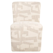 Eetkamerstoel Lorain beige graffic on wheels
