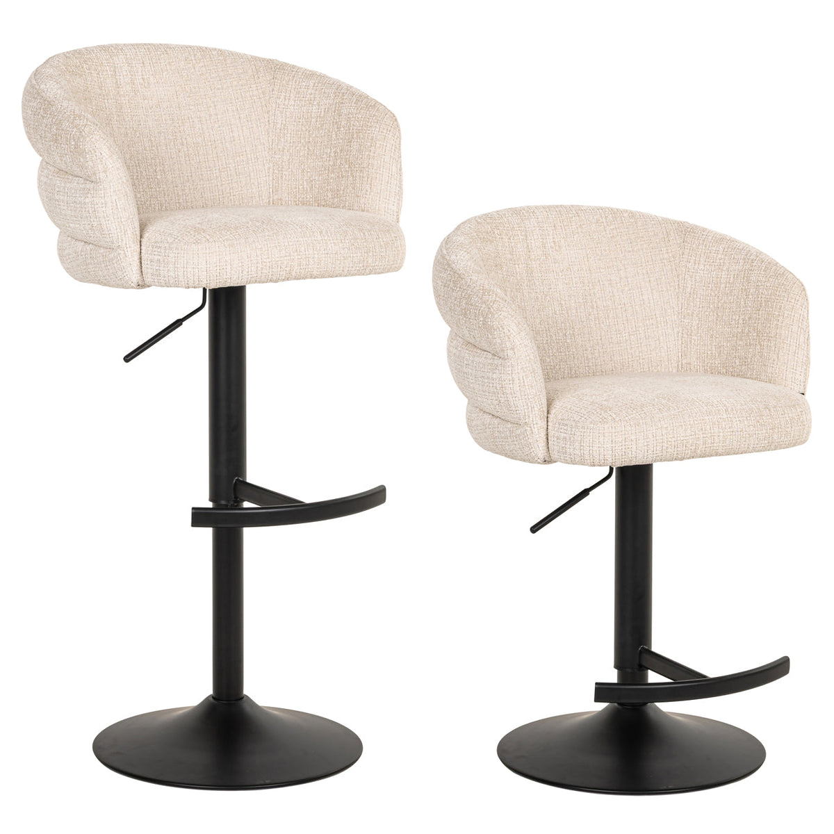 Barstoel Nikki niagara beige swivel fire retardant