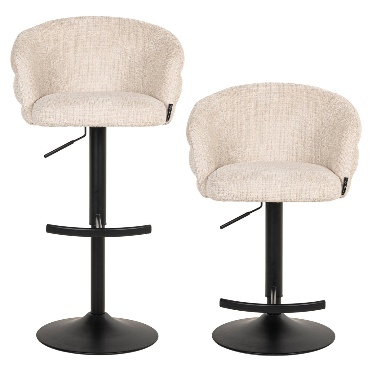 Barstoel Nikki niagara beige swivel fire retardant