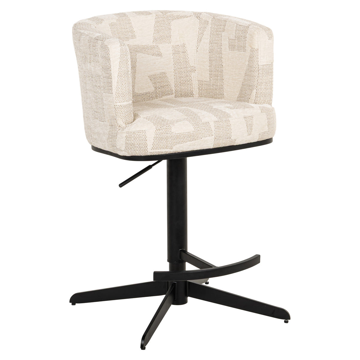 Barstoel Cheyenne beige graffic swivel