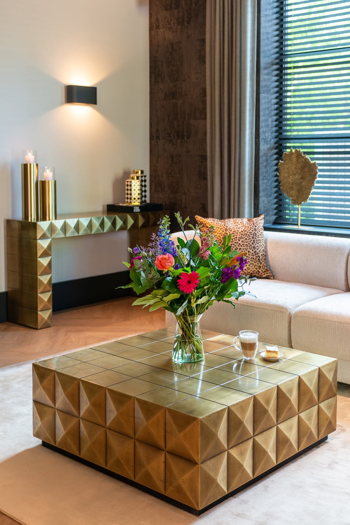 Console Collada brushed gold