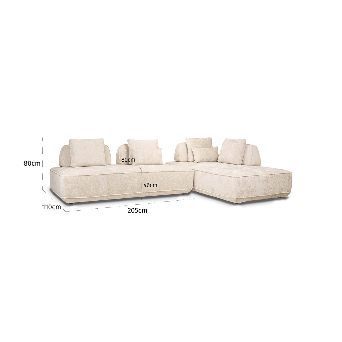 Bank Tudor natural boldweave 2,5-seater movable backrest
