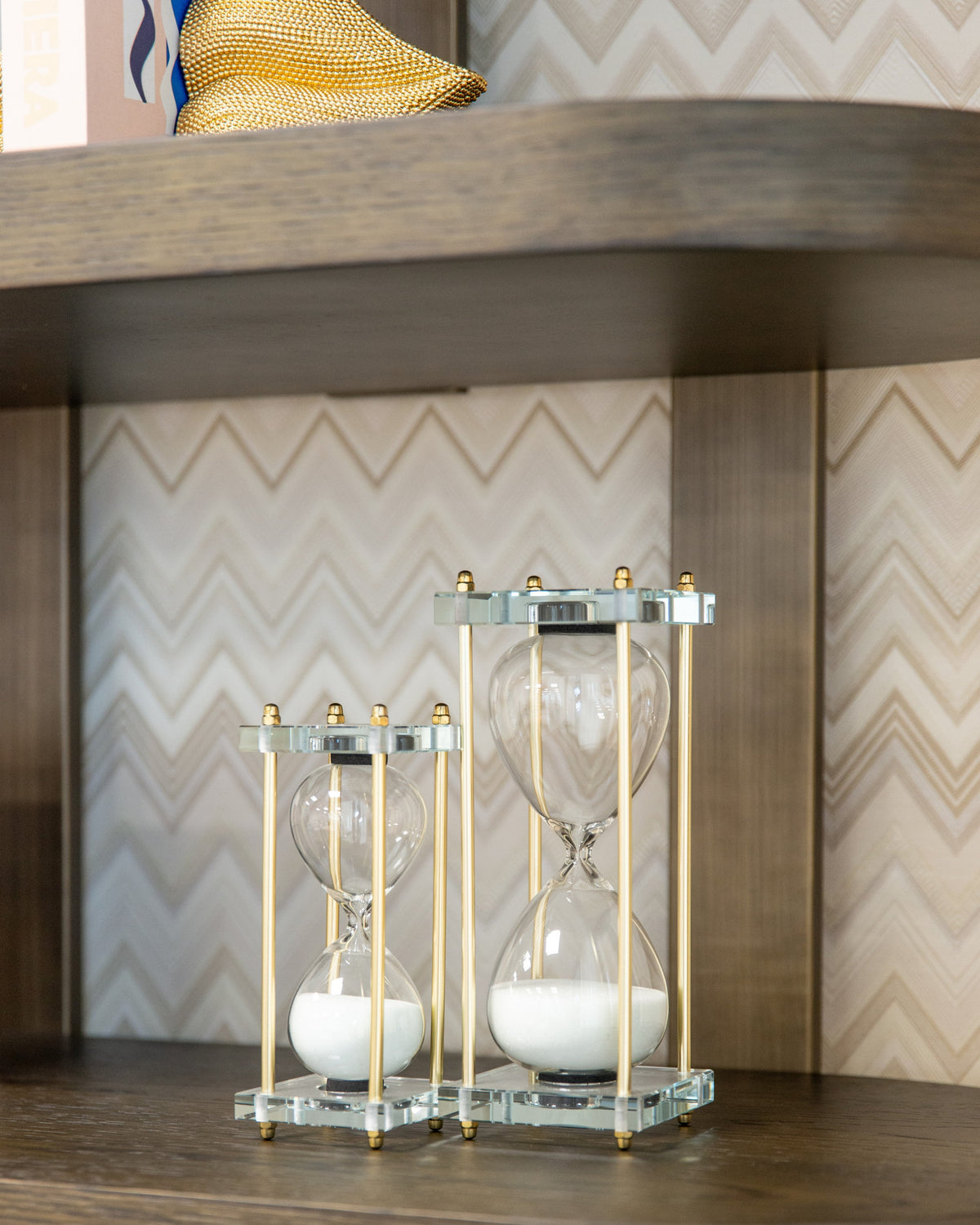 Decoratief object Gigi gold hourglass