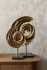 Decoratief object Swirl brass antique large