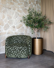 Lounge stoel Hannah moss labyrinth fire retardant