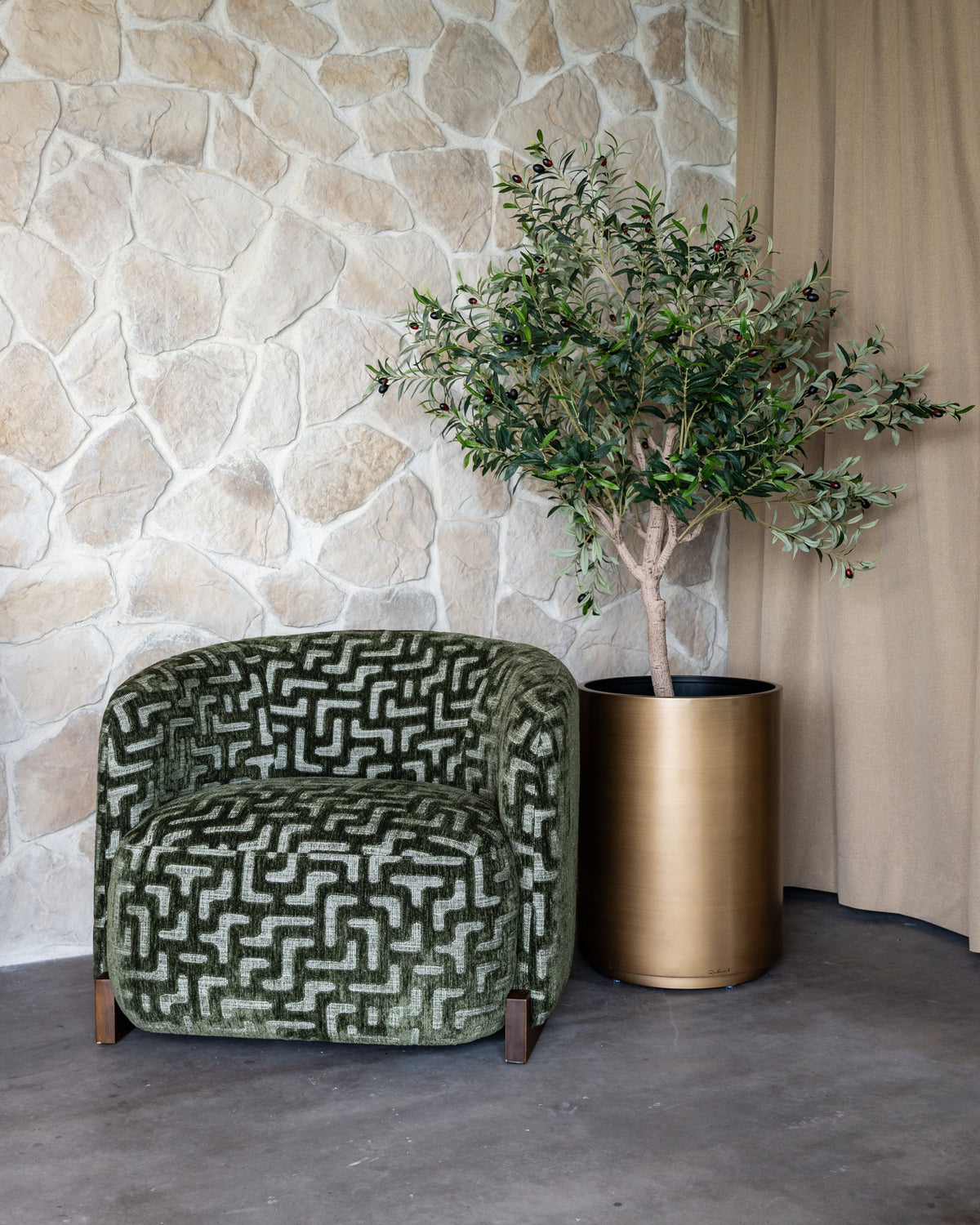 Plantenbak Dira brushed gold 50Ø