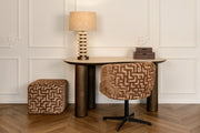 Eetkamerstoel Dinan brown labyrinth fire retardant swivel