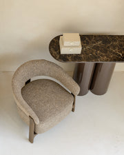 Lounge stoel Dalara brown tweed