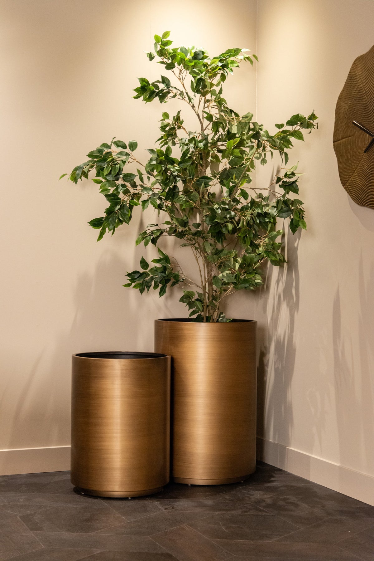 Plantenbak Dira brushed gold 45Ø